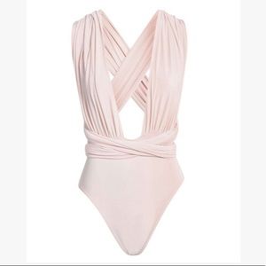 Boohoo multi wear wrap bodysuit
